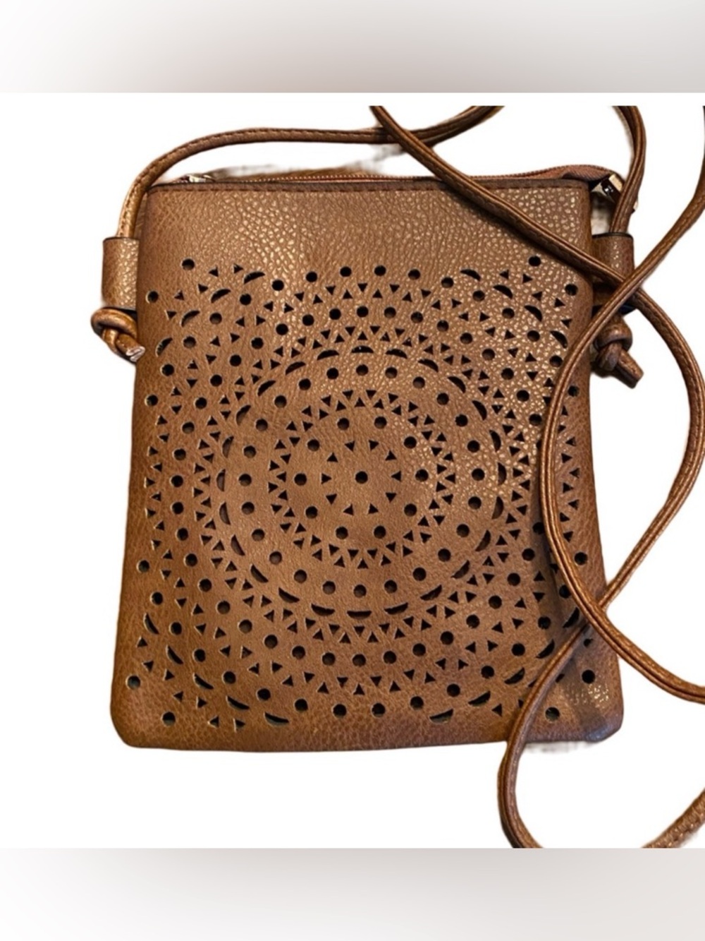 NWT Brown Vegan Leather Mini Crossbody Bag